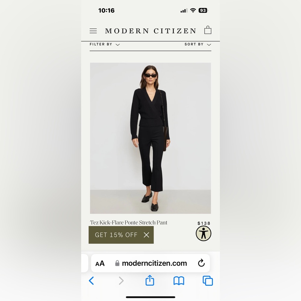 Stretch ponte kick out flare pants. Modern Citizen.